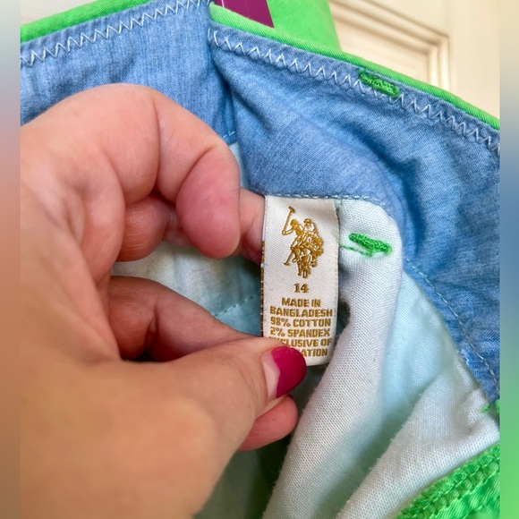 US Polo Association lime green capri size 14 (fits more like 12) - Picture 4 of 5